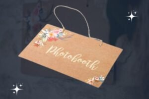 Panneau “Photobooth” kraft fleuri